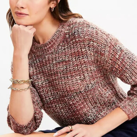 Women's Multicolored Stitchy Sweater LOFT Brand Small NWT - Picture 1 of 2